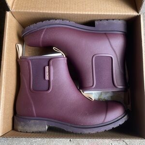 Dark Cherry Ankle Rain Boots